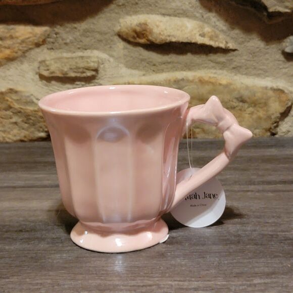 Set of 2 Delilah Jane Light pink bow mug - Picture 1 of 2